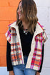 Mountain Trail Cozy Plaid Sherpa Fleece Sleeveless Puffer Vest
